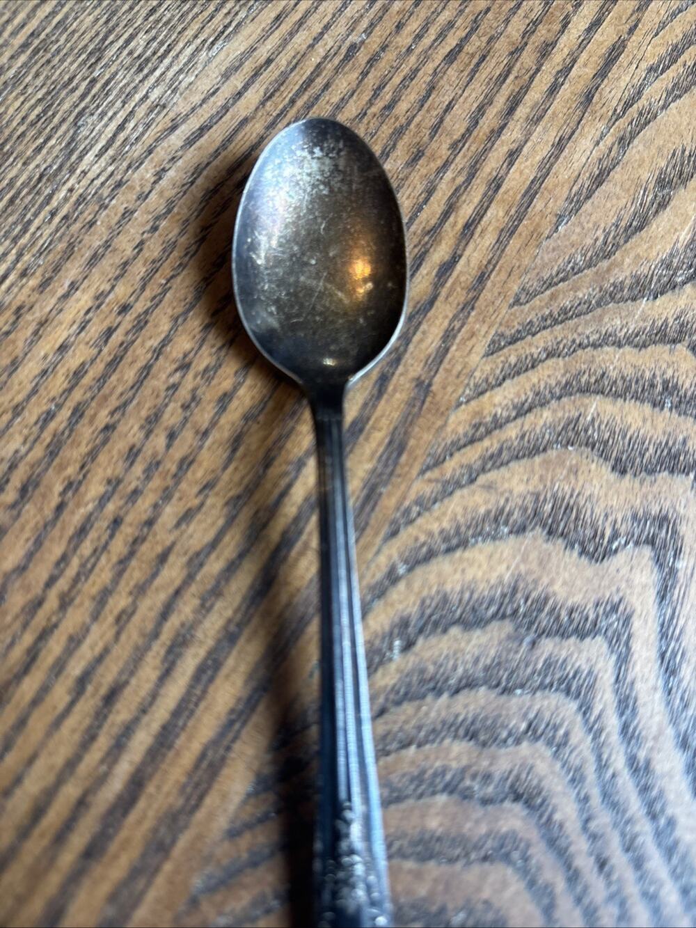 Vintage Camelia Silver Plate Condiment Spoon. Small
